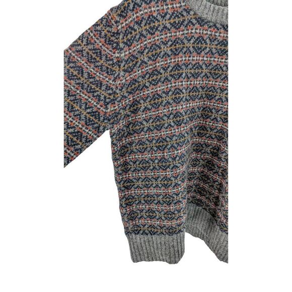 Mauritz Archive H&M Men Elbow Patch Knitted Fair Isle Sweater Multicolor Size La - Picture 3 of 13